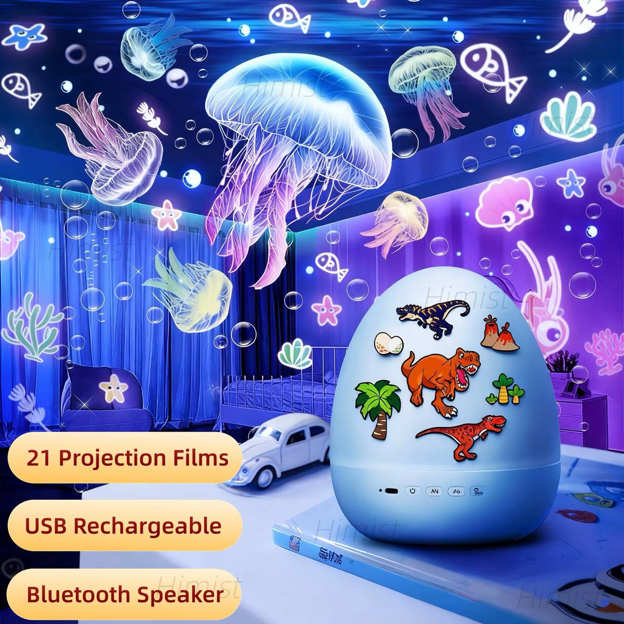Dinosaur Egg Night Light Projector for Kids