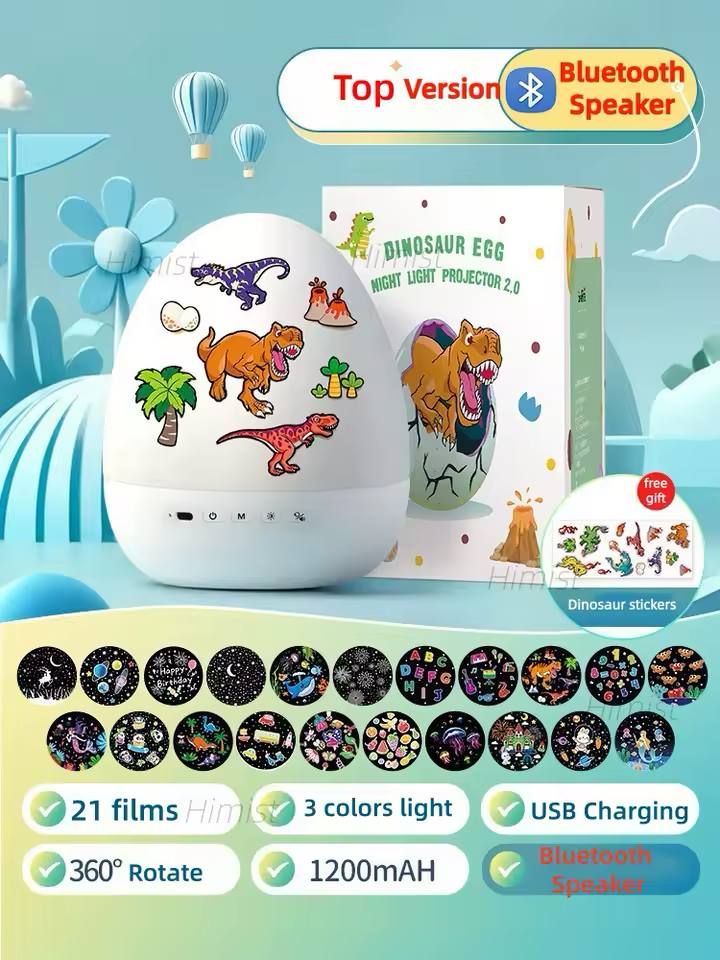 Dinosaur Egg Night Light Projector for Kids